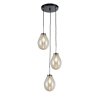 LAMPA WISZĄCA SZKANA NA KOLE NAD STÓŁ TRANSPARENTNA DO KUCHNI JADALNI LIGHT HOME FONDI   LP-1214/3P