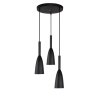 LAMPA WISZĄCA CZARNA NA KOLE POTRÓJNA NAD STÓŁ STOLIK LIGHT PRESTIGE SOLIN  LP-181/3P BK