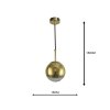 LAMPA WISZĄCA KULA ZŁOTA15CM MAŁA SZKLANA DO SALONU SYPIALNI LIGHT PRESTIGE PALLA LP-2844/1P S GD DO ŁAZIENKI KUCHNI