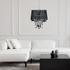 LAMPA WISZĄCA CZARNY ABAŻUR Z KRYSZTAŁKAMI GLAMOUR DO SALONU SYPIALNI LIGHT PRESTIGE MONA LP-5005/5P czarna