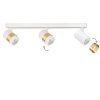 LAMPA SUFITOWA PLAFON SPOT BIAŁY ZE ZŁOTYM PIERŚCIENIEM POTRÓJNY REFLEKTOR LIGHT PRESTIGE ANILLO  LP-770/3W WH DO SALONU SYPIALNI KUCHNI ŁAZIENKI