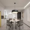 LAMPA WISZĄCA CZARNA DEKORACYJNA OKRĄGŁA DO SALONU SYPIALNI POKOJU NAD STÓŁ LIGHT PRESTIGE REUS LP-8069/1P BK