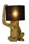 LAMPKA STOŁOWA NOCNA ZŁOTA MAŁPKA Z CZARNYM ABAŻUREM LUCIDE EXTRAVAGANZA CHIMP 10502/81/30