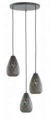 LAMPA WISZĄCA NA KOLE NAD STÓŁ DEKORACYJNA ANTRACYT ZE ZŁOTYM ŚRODKIEM DO SALONU JADALNI KUCHNI  ONYX 301300342 TRIO