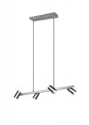 LAMPA WISZĄCA NAD STÓŁ DO KUCHNI JADALNI Z REGULOWANYMI KLOSZAMI REFLEKTORKI NIKIEL MATOWY SREBRNA MARLEY 302400407 TRIO