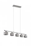 LAMPA WISZĄCA CHROM Z ABAŻUREM NAD STÓŁ DO JADALNI SALONU  KAPRUN 311600506 TRIO