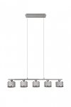 LAMPA WISZĄCA CHROM Z ABAŻUREM NAD STÓŁ DO JADALNI SALONU  KAPRUN 311600506 TRIO