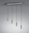 LAMPA WISZĄCA TUBY NAD STÓŁ BAR WYSPĘ SREBRNE MATOWE NIKIEL NOWOCZESNA DO SALONU JADALNI KUCHNI MARLEY 312400407 TRIO