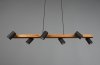 LAMPA WISZĄCA IMITACJA DREWNA DREWNOPODOBNA CZARNE REFLEKTORKI NAD STÓŁ DO KUCHNI JADALNI MARLEY 312490632 TRIO
