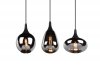 LAMPA WISZĄCA CZARNA SZKLANA NAD STÓŁ Z RÓŻNYMI KLOSZAMI SZKŁO CHROMOWANE NOWOCZESNA DO SALONU JADALNI NAD STÓŁ LUMINA 317000332 TRIO