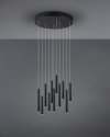 LAMPA WISZĄCA LED CZARNA TUBY SOPLE NA KOLE DO SALONU SYPIALNI JADALNI TUBULAR 321691132 TRIO