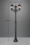 LAMPA ZEWNĘTRZNA OGRODOWA KLASYCZNA CZARNA LIVENZA 405760332 TRIO