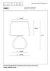 LAMPKA STOŁOWA NOCNA CERAMICZNA BRĄZOWA Z BEŻOWYM ABAŻUREM DO SALONU SYPIALNI LUCIDE RAMZI 47506/81/43