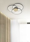 LAMPA SUFITOWA PLAFON LED KOŁA CZARNY Z IMITACJĄ DREWNA NOWOCZESNY DO POKOJU KUCHNI SYPIALNI SEDONA 673210332 TRIO