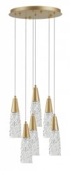 LAMPA WISZĄCA ZŁOTA SZKLANE KLOSZE LUCES EXCLUSIVAS PENCO LE41744