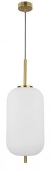 LAMPA WISZĄCA ZŁOTA NOWOCZESNA Z BIAŁYM KLOSZEM DO SALONU SYPIALNI KUCHNI JADALNI LUCES EXCLUSIVAS PILAR LE41755