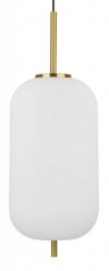 LAMPA WISZĄCA ZŁOTA NOWOCZESNA Z BIAŁYM KLOSZEM DO SALONU SYPIALNI KUCHNI JADALNI LUCES EXCLUSIVAS PILAR LE41755