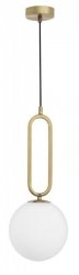 LAMPA WISZĄCA DEKORACYJNA KULA BIAŁA SZKLANA DO SALONU SYPIALNI KUCHNI JADALNI LUCES EXCLUSIVAS PINTO LE41764