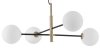 LAMPA WISZĄCA CZARNO ZŁOTA Z KULAMI KLOSZE KULE BIAŁE MLECZNE DO SALONU SYPIALNI LUCES EXCLUSIVAS PLATO LE41769