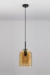 LAMPA WISZĄCA CZARNA KLOSZ MIODOWY BURSZTYNOWA DO SALONU SYPIALNI KUCHNI JADALNI NAD STÓŁ LUCES EXCLUSIVAS BONAO LE42642