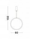 LAMPA WISZĄCA KOŁO RING PIONOWE DO SALONU JADALNI KUCHNI NAD STÓŁ LUCES EXCLUSIVAS AUTLAN LE42772