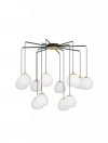 LAMPA WISZĄCA PAJĄK CZARNO ZŁOTA SZKLANE BIAŁE KLOSZE LUCES EXCLUSIVAS ADOBE LE43364