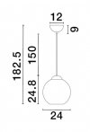 LAMPA WISZĄCA SZKLANA KULA NOWOCZESNA DO SALONU SYPIALNI KUCHNI JADALNI NAD STÓŁ LUCES EXCLUSIVAS BALMI LE43412