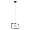 ITALUX GROSETTA PND-53423-1-BK LAMPA WISZĄCA CZARNY PROSTOKĄT SZKLANY KLOSZ DO SALONU 