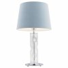 LAMPA STOŁOWA LAMPKA NOCNA SZKLANA Z BŁĘKITNYM NIEBIESKIM ABAŻUREM WELUROWYM GLAMOUR DO SYPIALNI SALONU ARGON NANCY 3844
