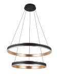 AZZARDO AZ5779 RIO 50+70 3-STEP DIMM BK/GO LAMPA WISZĄCA LED KOŁO RING OBRĘCZ CZARNO ZŁOTA 70CM