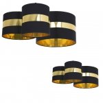 MILAGRO Lampa sufitowa PALMIRA BLACK / GOLD 3xE27 60W