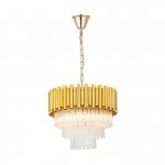 LAMPA WISZĄCA GLAMOUR SZKLANA ŻYRANDOL KRYSZTAŁOWY Z KRYSZTAŁKAMI ZŁOTA DO SALONU SYPIALNI ZUMALINE 20149PM PRIMA