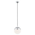 LAMPA WISZĄCA CHROM SREBRNA KULA BIAŁA DO SALONU SYPIALNI ŁAZIENKI IP44 HERMETYCZNA 20CM ARGON LIVIA 4030