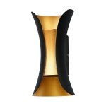 ITALUX DANTE PL-356-M BK+GD LAMPA KINKIET NOWOCZESNY CZARNO ZŁOTY