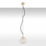 ARGON OVIEDO 4200 LAMPA WISZĄCA ZŁOTA MOSIĄDZ KRYSZTAŁOWA KULA SZKLANA KRYSZTAŁOWY KLOSZ