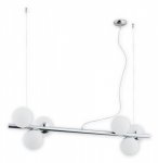 LAMPA WISZĄCA CHROM SZKLANE KULE BIAŁE MLECZNE LEMIR OSSO
