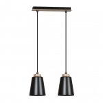 LAMPA WISZĄCA METALOWA NAD STÓŁ EMIBIG BOLERO 2 BLACK