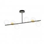 LAMPA WISZĄCA KULE BIAŁE DO POKOJU SYPIALNI EMIBIG FLOKI 6 BLACK GOLD