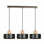 LAMPA WISZĄCA NAD STÓŁ Z DREWNEM EMIBIG TORIN 3 BLACK