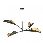 LAMPA WISZĄCA DEKORACYJNA DO SALONU SYPIALNI EMIBIG LOTUS 4 BLACK/GOLD