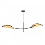 LAMPA WISZĄCA DEKORACYJNA DO SALONU SYPIALNI EMIBIG LOTUS 2 BLACK/RATTAN