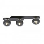 LAMPA SUFITOWA NOWOCZESNA PLAFON KULE SZKLANE EMIBIG PLAZA 3 BLACK/STRIPE