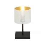 LAMPKA STOŁOWA NOCNA Z ABAŻUREM EMIBIG JORDAN LN1 WHITE/GOLD