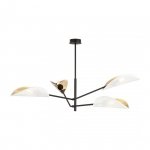LAMPA WISZĄCA CZARNA DEKORACYJNA DO POKOJU SALONU EMIBIG VENE 4 WHITE/GOLD