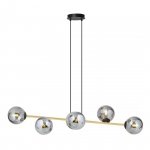 LAMPA WISZĄCA ZŁOTA KULE BIAŁE NAD STÓŁ EMIBIG GRAVITY 6 BL GRAFIT