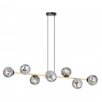 LAMPA WISZĄCA ZŁOTA KULE BIAŁE NAD STÓŁ EMIBIG GRAVITY 8 BL GRAFIT