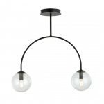 LAMPA WISZĄCA CZARNA KULE SZKLANE NOWOCZESNA EMIBIG ARCHI 2 BL TRANSPARENT oprawa oświetleniowa