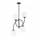 LAMPA WISZĄCA CZARNA KULE SZKLANE NOWOCZESNA EMIBIG ARCHI 4B BL OPAL oprawa oświetleniowa