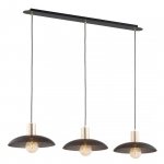 LAMPA WISZĄCA CZARNO ZŁOTA METALOWA LOFT EMIBIG SPIRIT 3 BLACK  oprawa oświetleniowa