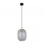 TK LIGHTING 4572 OMEGA LAMPA WISZĄCA CZARNO ZŁOTA SZKLANY KLOSZ GRAFITOWY